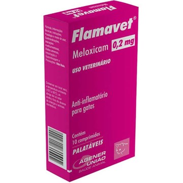 Anti-Inflamatório Agener União Flamavet para Gatos - 10 Comprimidos 0,2 Mg