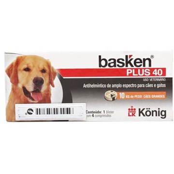 Antiparasitário Basken Plus 40 4 Comprimidos