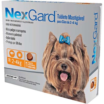Antipulgas e Carrapatos NexGard 11,3 mg para Cães de 2 a 4 Kg