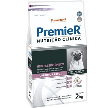Ração Premier Nutrição Clínica Hipoalergênico Cordeiro e Arroz para Cães Adultos Pequeno Porte