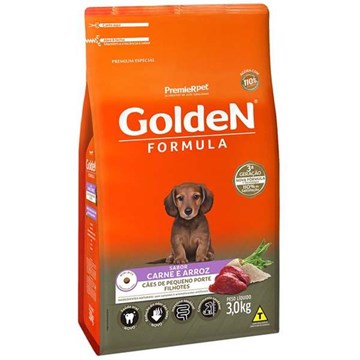 Ração Seca Premier Pet Golden Formula Carne e Arroz para Cães Filhotes de Raças Pequenas