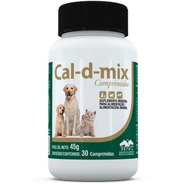 Suplemento Vetnil Cal-D-Mix para Cães e Gatos 30 Comprimidos