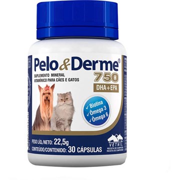 Suplemento Vetnil Pelo & Derme DHA + EPA 750