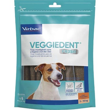 Tiras Mastigáveis Virbac VEGGIEDENT FR3SH para Cães de 5 a 10 Kg